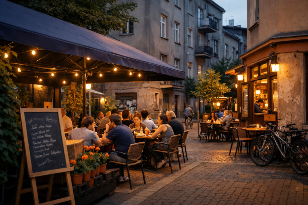 Traditional Polish meal in a Krakow neighbourhood restaurant